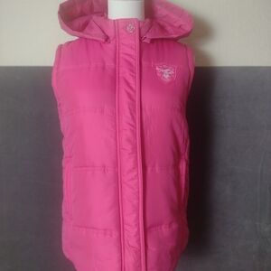 Roberta di Camerino 160cm (12) Girls Pink Hooded Puffer Vest Scuff Right Panel
